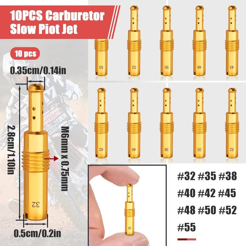FixlyFido 40 Pcs Carburetor Main Jet Slow Pilot Jet Kit - Fit for PWK Keihin OKO CVK Crab, Includes 30Pcs Main Jets and 10Pcs Slow Pilot Jet - Replace SCL-2018090002-ZH-T-01/02 SCL-2018090001/03-ZH-T-0101 - Image 3